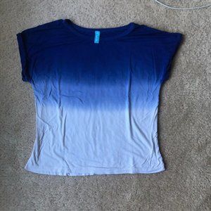 Bare Denim Women's Blue and White Gradient T-Shirt